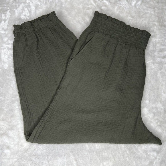 Grace Karin Olive Green High Rise Tapered Stretch Pull On Pants Plus Sz 2XL - Picture 3 of 11